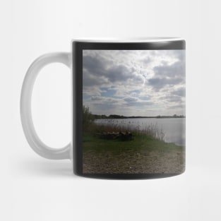 The sky is grey and white and... Mug